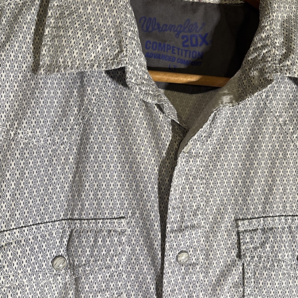 Wrangler 20X Competition Advanced Comfort Long Sleeve Pearl Snap Mens Large Tall - Picture 2 of 14